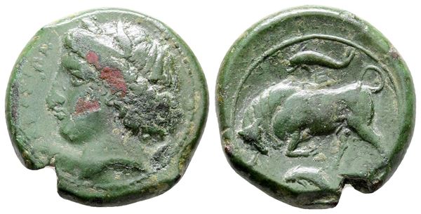 Sicily, Syracuse. Agathokles (317-289 BC). Æ Hemilitron (22 mm, 10.34 g).