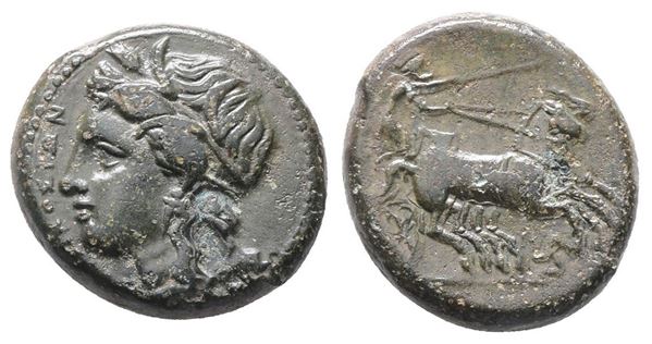 Sicily, Syracuse. Hiketas II (287-278 BC). Æ (20mm, 9.03g),  - Auction Greek, Roman, Byzantine Coins - Bertolami Fine Art - Prague