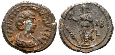 Salonina (augusta, 254-268). Egypt, Alexandria. Bi Tetradrachm