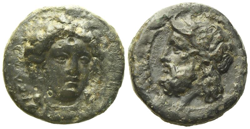 Sicily, Gela (C. 339-310 Bc), Tetras; Æ (2,86 G; 13,8 MM)