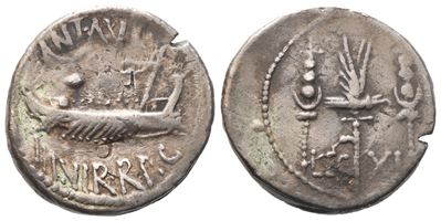 Mark Antony, Denarius, 32-31 Bc; Ar (3,28 G; 17,4 MM; 7 H)