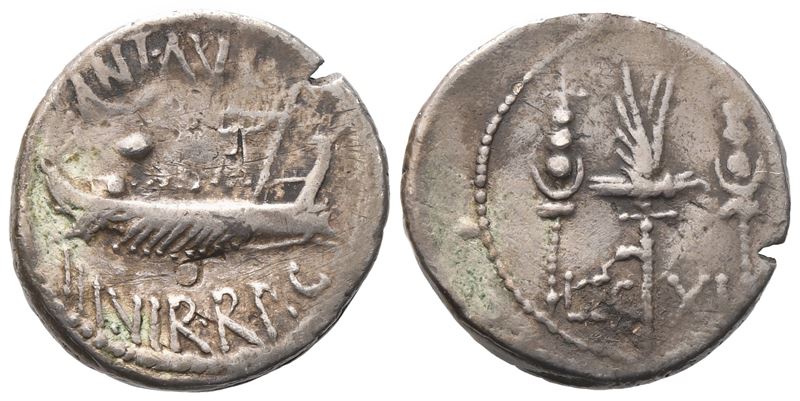 Mark Antony, Denarius, 32-31 Bc; Ar (3,28 G; 17,4 MM; 7 H)