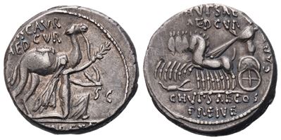 M. Aemilius Scaurus And P. Plautius Hypsaeus, Denarius, 58 Bc; Ar (3,92 G; 17,5 MM; 4 H)