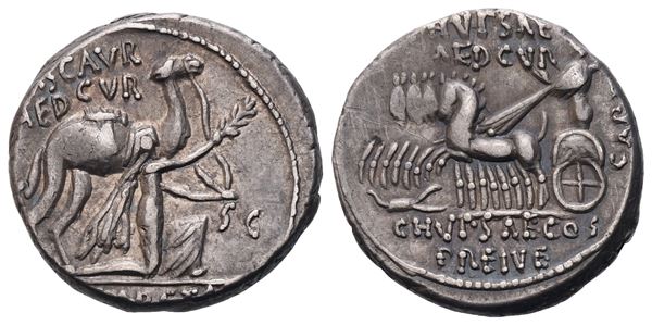M. Aemilius Scaurus and P. Plautius Hypsaeus, Denarius, 58 BC; AR (3,92 g; 17,5 mm; 4 h)
