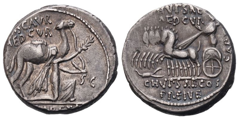 M. Aemilius Scaurus And P. Plautius Hypsaeus, Denarius, 58 Bc; Ar (3,92 G; 17,5 MM; 4 H)