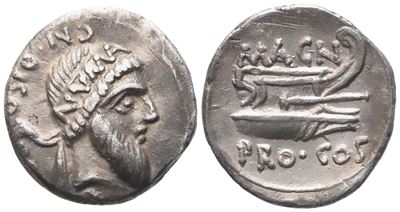 Cn. Pompeus Magnus, Denarius, 49 Bc; Ar (3,68 G; 17,5 MM)