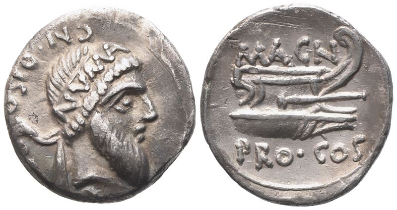 Cn. Pompeus Magnus, Denarius, 49 Bc; Ar (3,68 G; 17,5 MM)