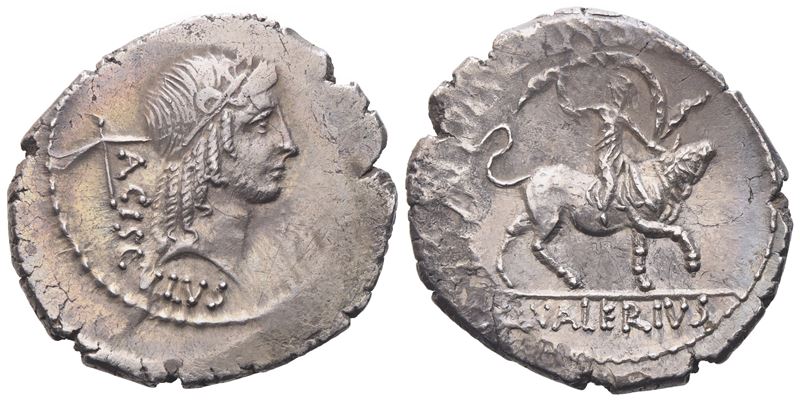 L. Valerius Acisculus, Denarius, 45 Bc; Ar (3,41 G; 20 MM; 12 H)