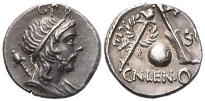 Cornelius Lentulus, Denario romano (AR), 76–75 a.C.