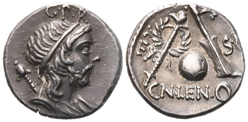 Cornelius Lentulus, Denario romano (AR), 76–75 a.C.