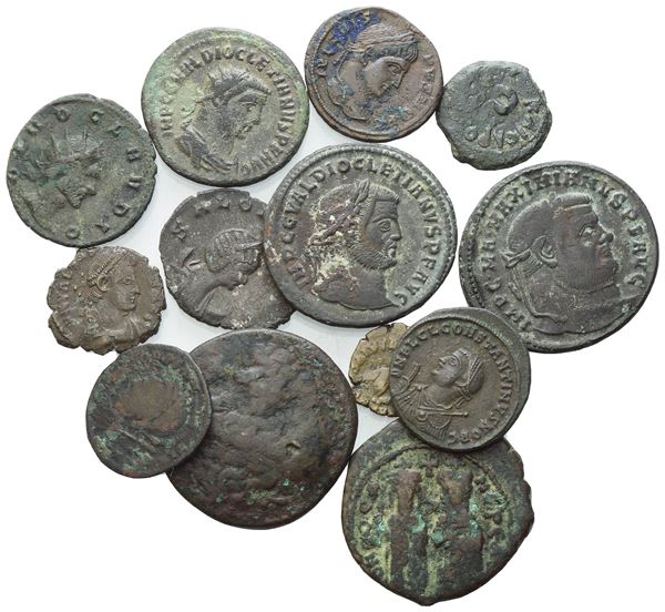 Lot of 13 Æ coins to be catalogued. Lot sold as is, no returns.