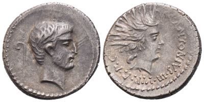 Mark Antony, Denario (42 a.C.), AR