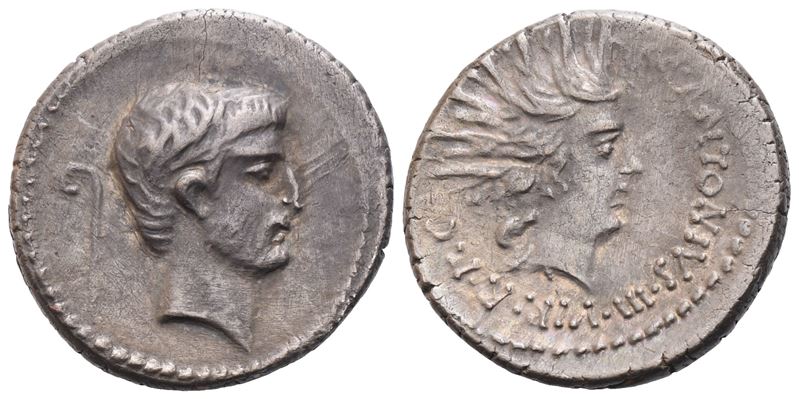 Mark Antony, Denario (42 a.C.), AR