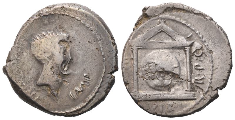 Mark Antony, Denarius, Military Mint Moving With Mark Antony in Greece, 42 Bc; Ar (3,60 G; 18 MM;...