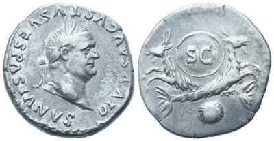Divus Vespasian (died 79), Denarius Struck Under Titus, 80-81; Ar (3,07 G; 17,3 MM; 6 H)