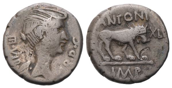 Marcus Antonius, Quinarius, early 42 BC; AR (1,68 g; 12 mm; 9 h)