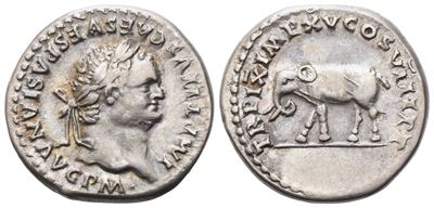 Anonimo, Denario romano di Tito (79–81), Roma, 80 d.C., AR