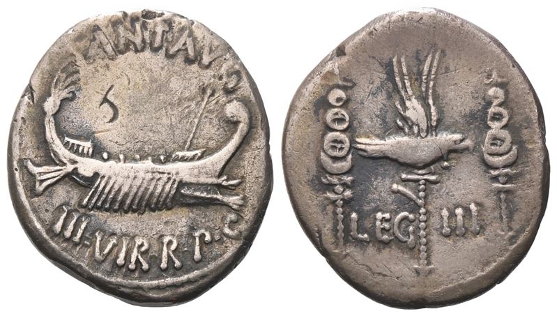 Mark Antony, Denarius, 32-31 Bc; Ar (3,12 G; 17,7 MM; 6 H)