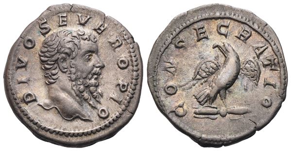 Divus Septimius Severus (died 211), Denarius struck under Caracalla, Rome, after 211; AR (3,19 g; 19 mm; 6 h)