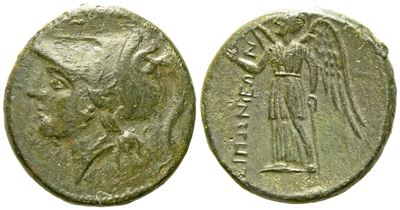 Bruttium, Hipponion (280-270 a.C.), Æ (8,60 G; 23 MM)