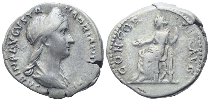 Sabina (128-136/7), Denarius, Rome, 130-133; Ar (3,30 G; 16,8 MM; 6 H)