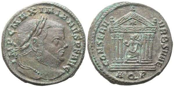 Maximianus (Second Reign, 307-308), Follis, Aquileia, 307; Æ (7,07 g; 25 mm; 1 h)