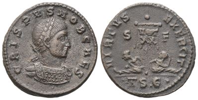 Crispus Caesar (317-326), Follis Struck Under Constantine I, Thessalonica, 320; Æ (2,74 G; 18,2 M...