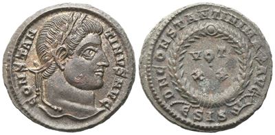 Constantine i (307-337), Nummus, Siscia, C. 321-324; Æ (3,47 G; 18,6 MM; 6 H)