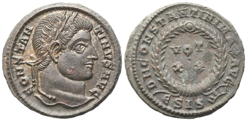 Constantine i (307-337), Nummus, Siscia, C. 321-324; Æ (3,47 G; 18,6 MM; 6 H)
