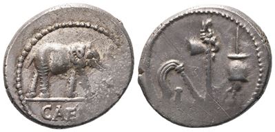 Julius Caesar, Denarius, 49-48 Bc; Ar (4,15 G; 19 MM; 1 H)