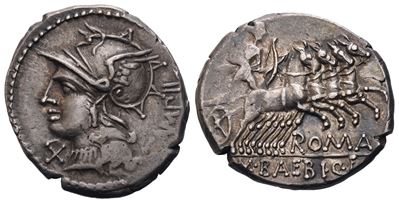 M. Baebius Tampilus, Denarius, 137 Bc; Ar (3,98 G; 20 MM; 9 H)