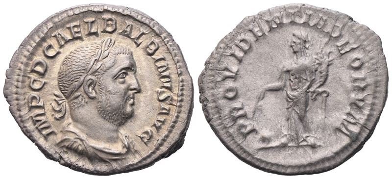 Balbinus, Denario romano, Dritto IMP C D CAEL BALBINVS AVG (Roma, c. aprile–giugno 238)