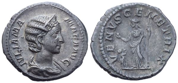 Julia Mamaea, Denarius struck under Severus Alexander, Rome, AD 223; AR (2,60 g; 19,5 mm; 7 h)