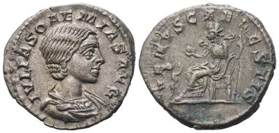 Julia Soaemias Augusta (218-222), Denarius, Rome, 219-220; Ar (3,44 G; 18 MM; 1 H)