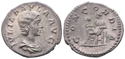 Julia Paula, Denario battuto sotto Elagabalus, Roma (219-220)