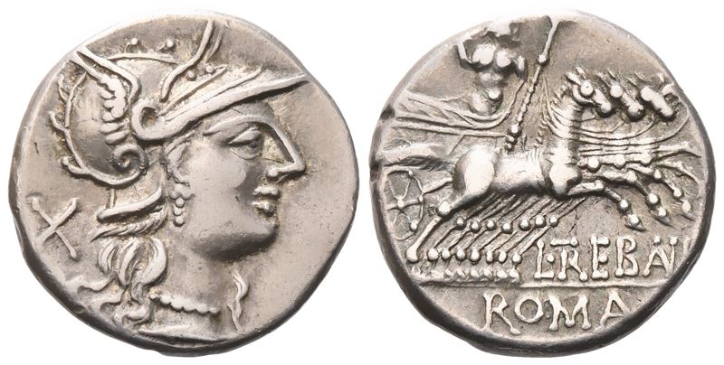 L. Trebanius, Denarius, 135 Bc; Ar (3,93 G; 18,1 MM; 9 H)