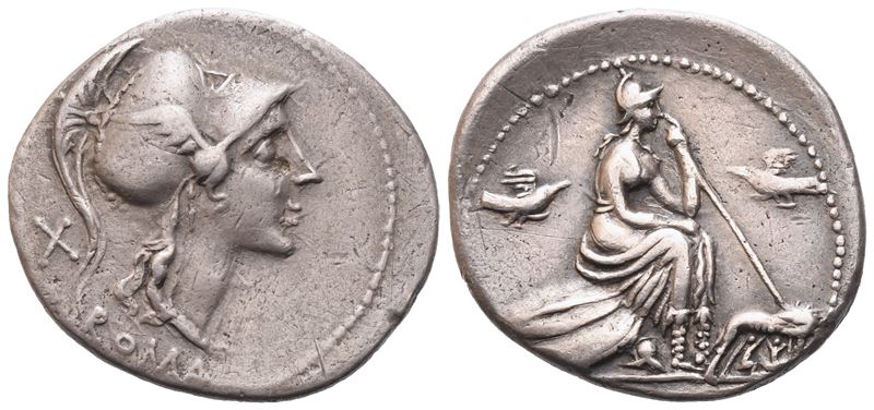 Anonymous, Denarius, Rome, 115-114 Bc; Ar (3,86 G; 21,4 MM; 11 H)