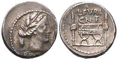 L. Furius Brocchus, Denarius, 63 Bc; Ar (4,07 G; 18 MM; 6 H)