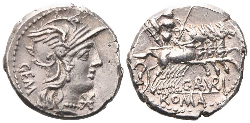 C. Aburius Geminus, Denarius, 134 BC; AR (3,93 g; 19 mm; 6 h)