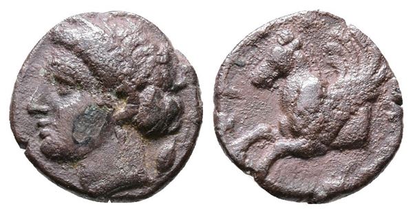 Sicily, Syracuse, 344-317 BC. AR Hemidrachm (12mm, 1.16g).