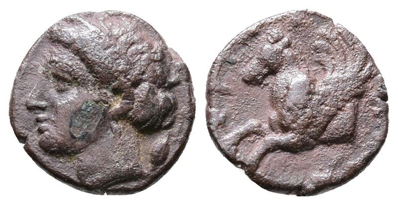 Sicily, Syracuse, 344-317 Bc. Ar Hemidrachm (12mm, 1.16g).