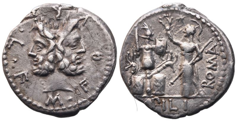 M. Furius Philus, Denarius, Rome, 119 Bc; Ar (3,86 G; 19,6 MM; 6 H)