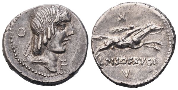 L. Calpurnius Piso Frugi, Denarius, 90 BC; AR (3,83 g; 17,6 mm; 9 h)