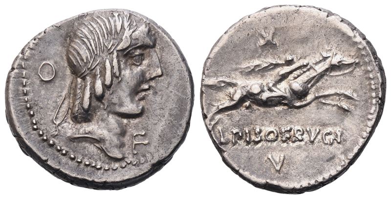 L. Calpurnius Piso Frugi, Denarius, Rome, 90 Bc; Ar (3,83 G; 17,6 MM; 9 H)