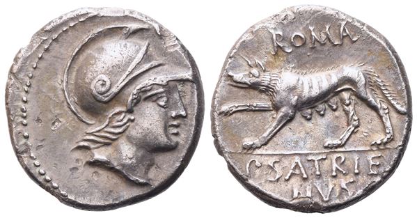 P. Satrienus, Denarius, 77 BC; AR (3,78 g; 17 mm; 6 h)