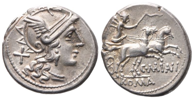 C. Maianius, Denarius, 153 BC; AR (3,60 g; 18,1 mm; 4 h)
