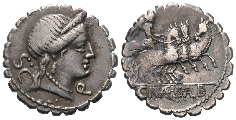 C. Naevius Balbus, Denarius Serratus, 79 Bc; Ar (3,95 G; 18,6 MM; 4 H)