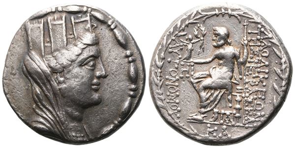 Seleukis and Pieria, Laodikeia, 78/7-16/5 BC. AR Tetradrachm (27 mm, 15.16 g), year 18 (64/3 BC).
