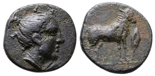 Sicily, Nakona, c. late 5th century BC. Æ (16mm, 3.02g).  - Auction Greek, Roman and Byzantine Coins	 - Bertolami Fine Art - Prague