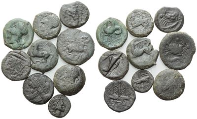 Lot Of 9 Æ Coins To Be Catalogued. Lot To Be Sold As Is, No Returns.